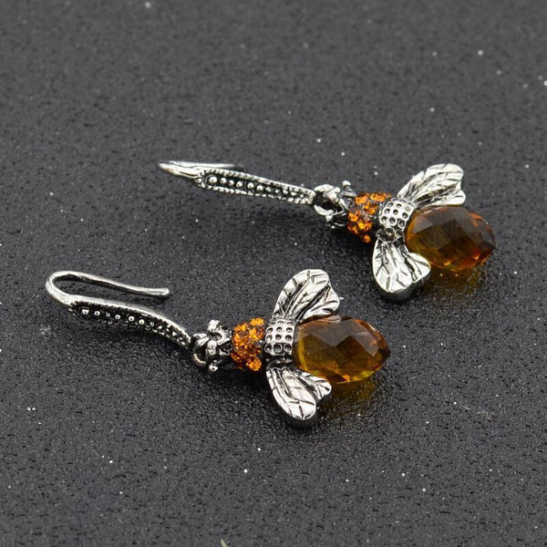 Fashion Bee Crystal Rhinestone Earrings – Sweet Style