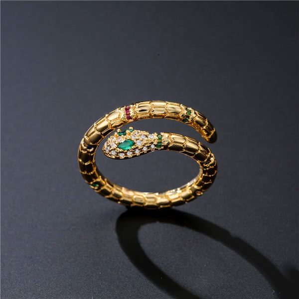 Fashion Gold Color Snake Ring for Women Adjustable Wedding Gift