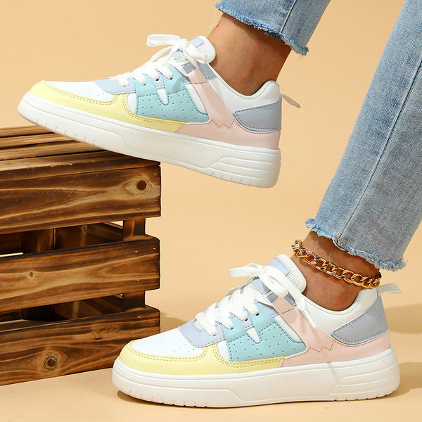 Trendy Platform Sneakers - Lightweight, Comfortable, Lace-Up Design