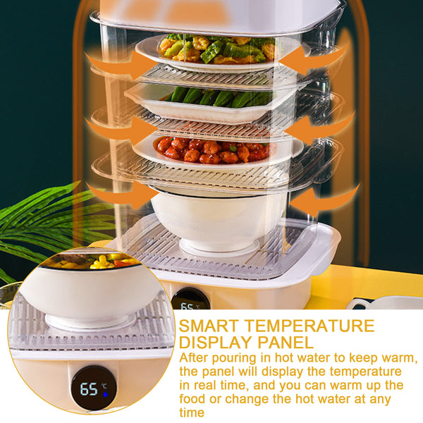 Multi-Layer Dish Cover with Heat Preservation & Temperature Display