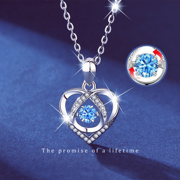 Beating Heart-shaped Necklace for Women - Luxury Love Rhinestones Jewelry