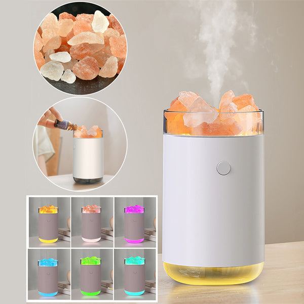 Himalayan Salt Lamp Diffuser with 7-Color LED & Essential Oils