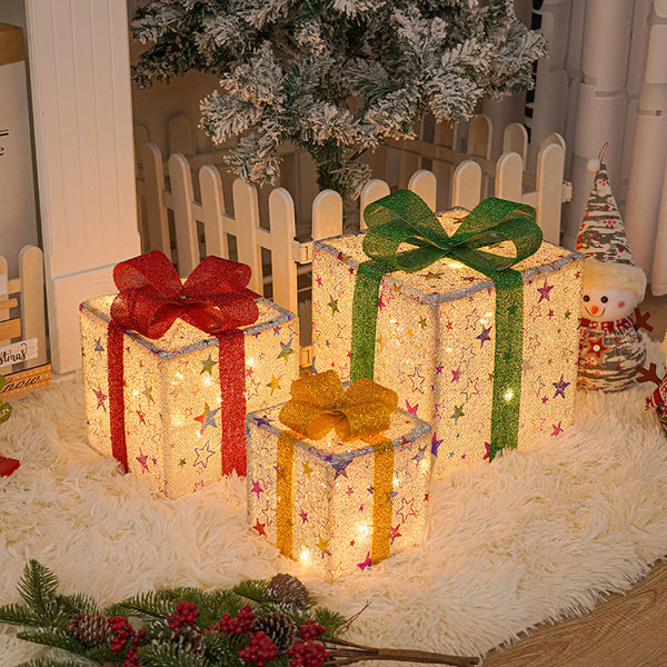 Christmas LED Gift Boxes for Indoor & Outdoor Holiday Decor