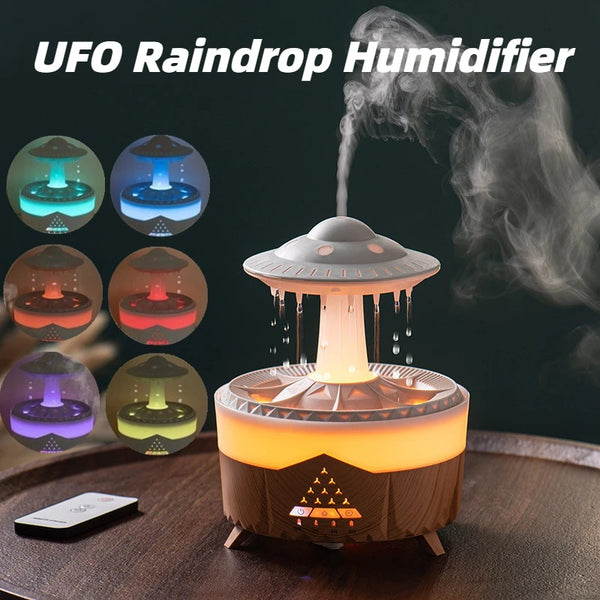 UFO Raindrop Humidifier with LED Lights and Remote Control