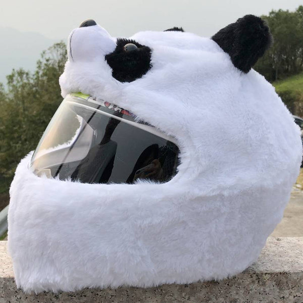 Panda Full-Face Motorcycle Helmet Cover – Fun and Furry Design